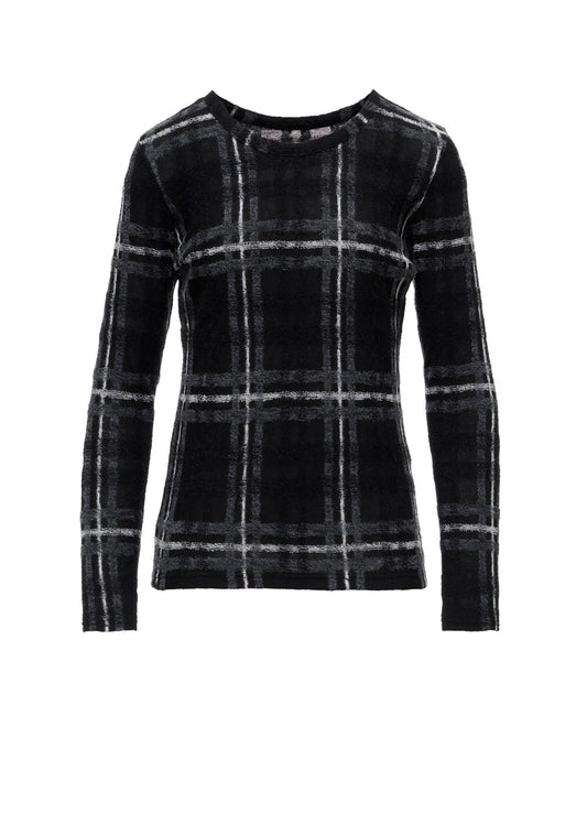 PLAID JQ  PILE LONG SLEEVE T