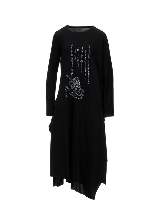 30/-COTTON SINGLE JERSEY PRINTED DRESS D