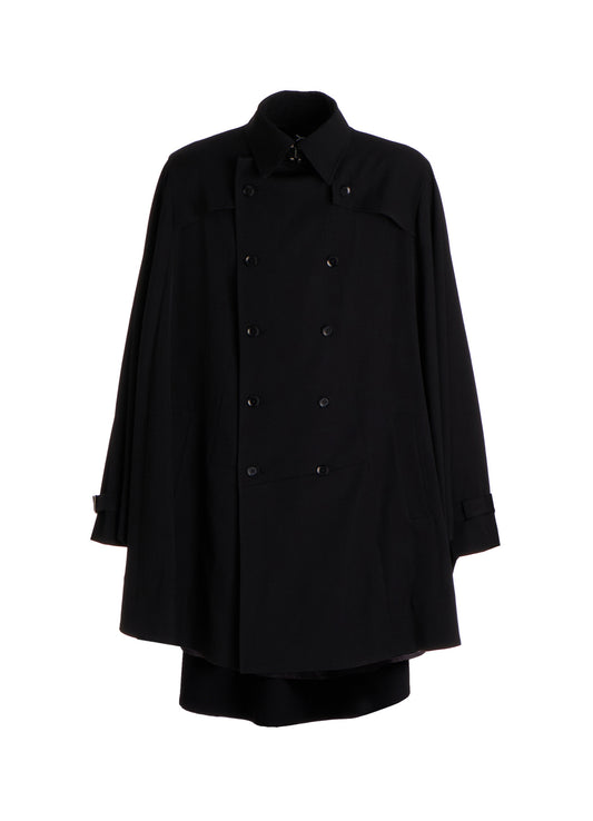 WOOL GABARDINE BIG CAPE CLOAK