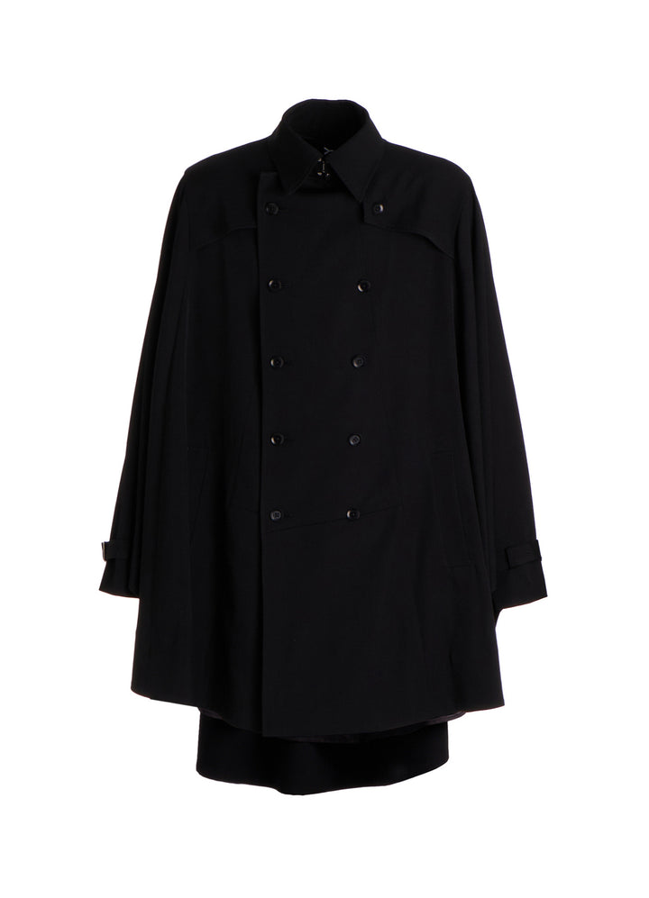 WOOL GABARDINE BIG CAPE CLOAK