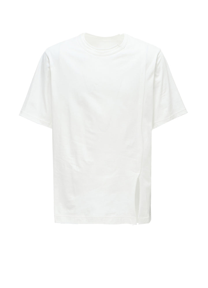COTTON JERSEY MIX TIERED SHORT SLEEVED T