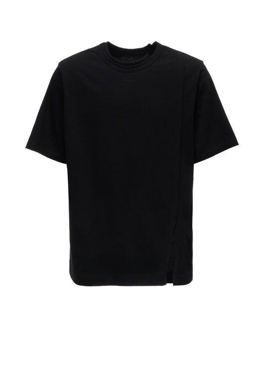 COTTON JERSEY MIX TIERED SHORT SLEEVED T