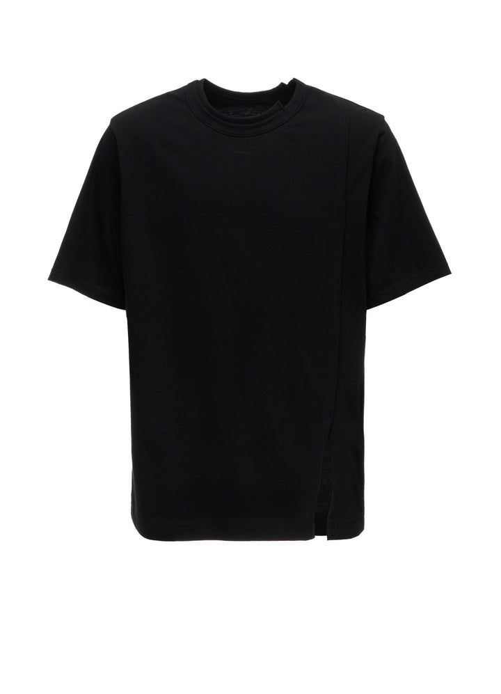 COTTON JERSEY MIX TIERED SHORT SLEEVED T