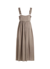 CUPRO FIBRIL TWILL SUSPENDER DRESS