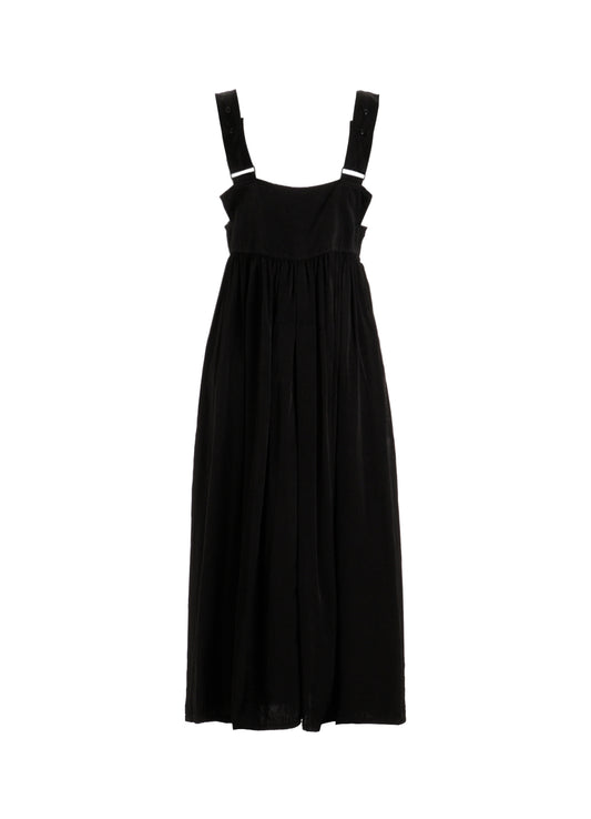 CUPRO FIBRIL TWILL SUSPENDER DRESS