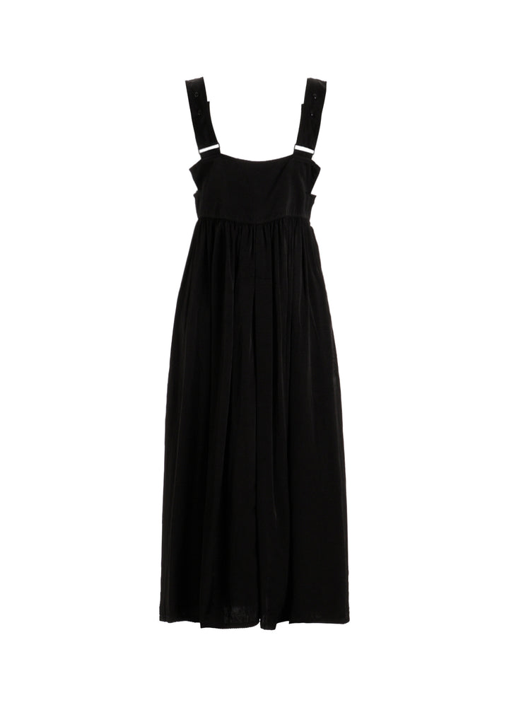 CUPRO FIBRIL TWILL SUSPENDER DRESS