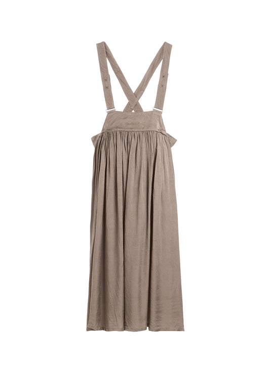 CUPRO FIBRIL TWILL SUSPENDER SKIRT