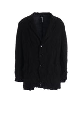BLACK CHIFFON BACK PLEATS JACKET