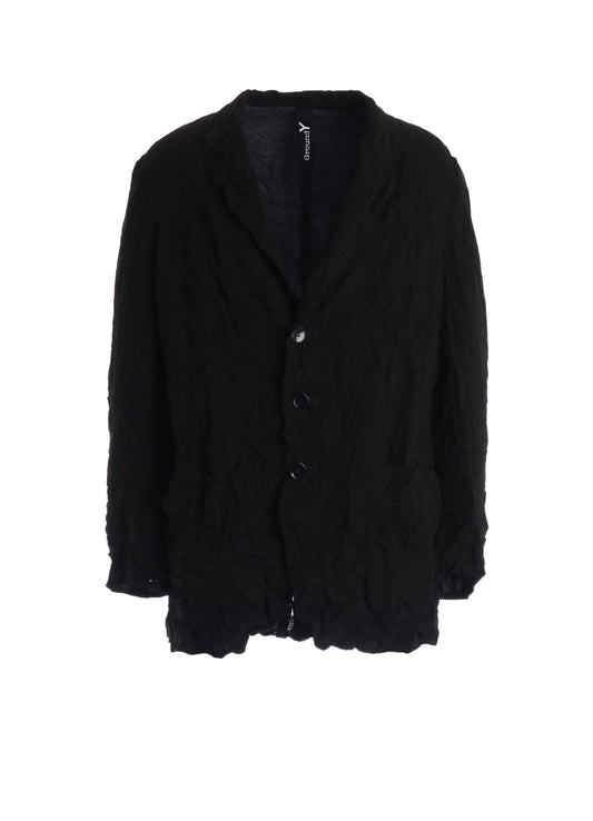 BLACK CHIFFON BACK PLEATS JACKET