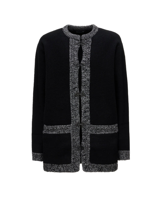 5G JERSEY CABLE KNIT NORWAY HOOK CARDIGAN