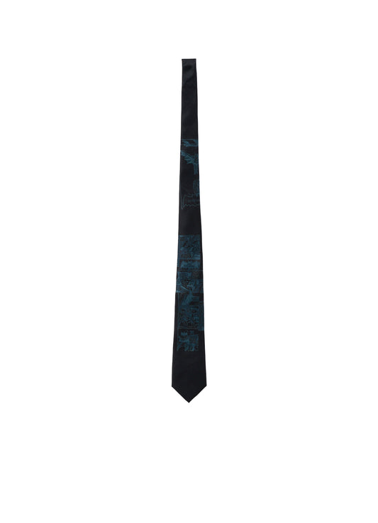 DC SUPER-VILLAINS COLLAGE PRINT SILK TIE