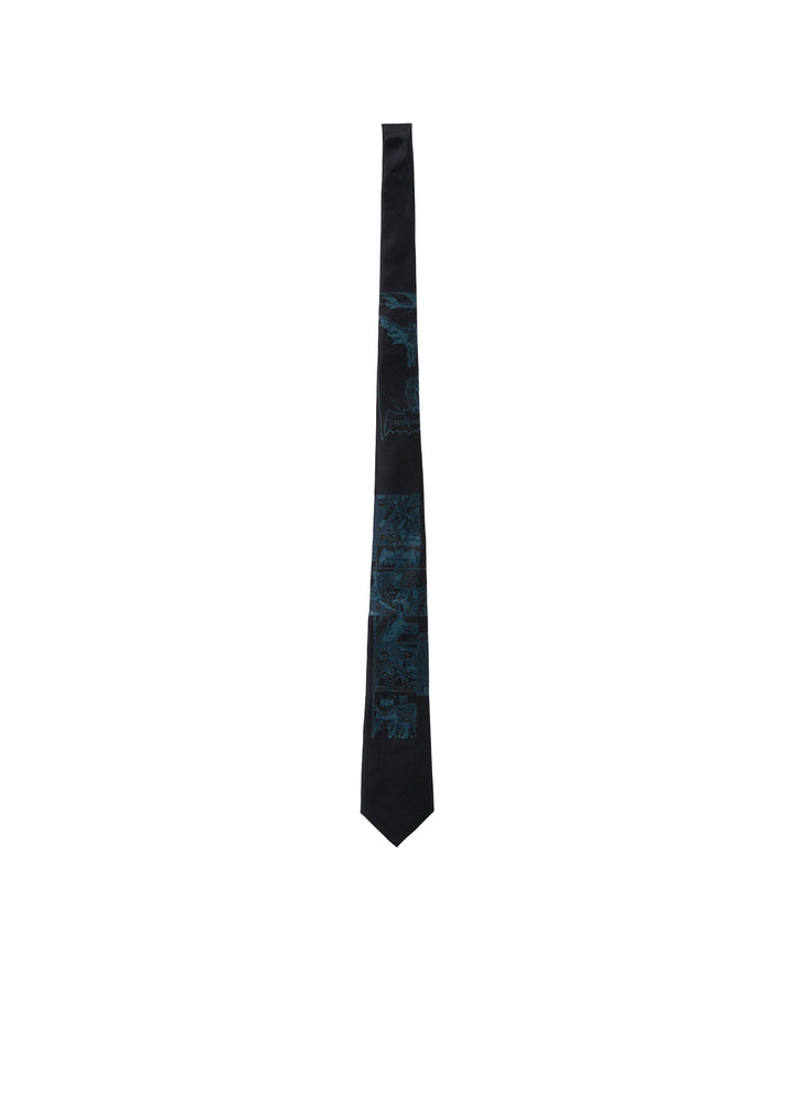 DC SUPER-VILLAINS COLLAGE PRINT SILK TIE