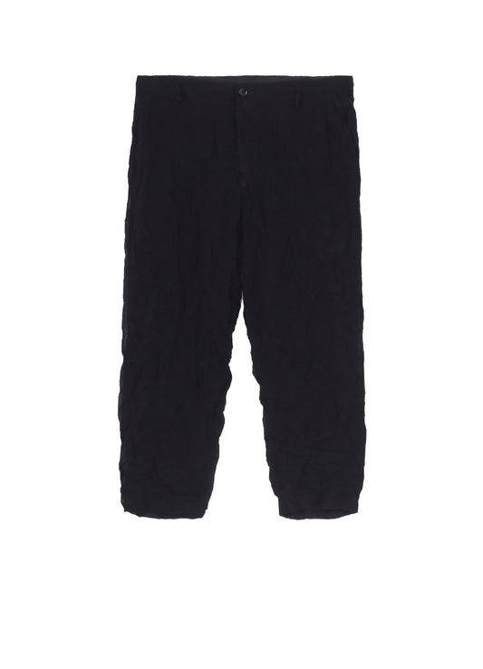 BLACK CHIFFON ONE-TUCK PANTS