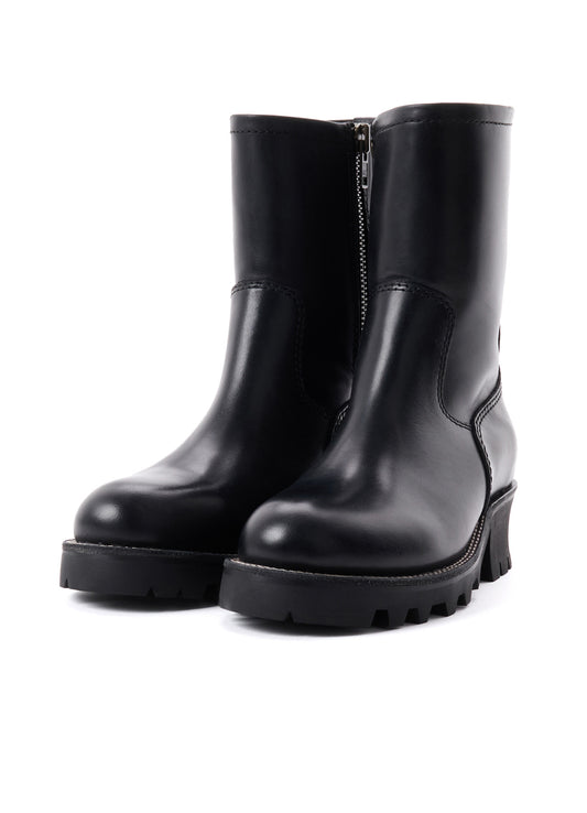 BLACK LEATHER ENGINEER BOOTS