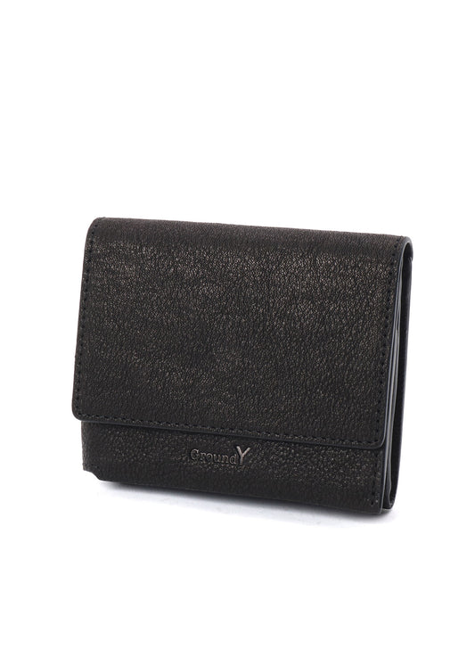 WASHED LEATHER DOUBLE FOLDED WALLET