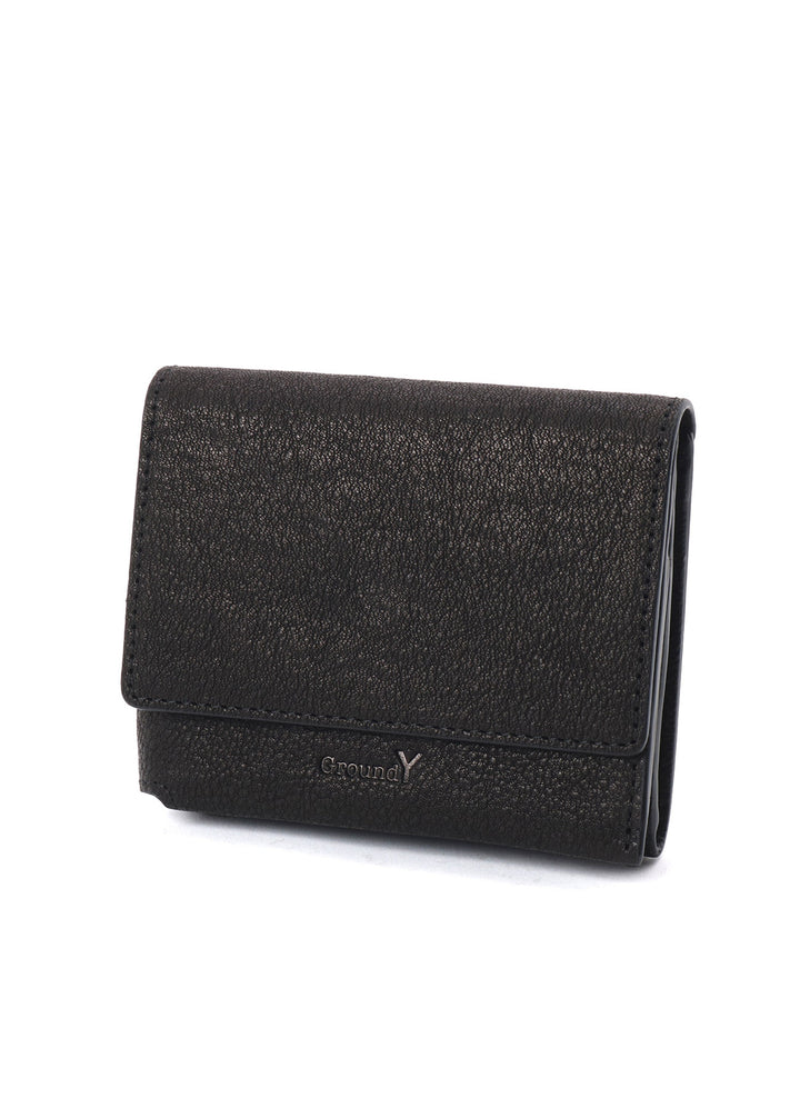 WASHED LEATHER DOUBLE FOLDED WALLET