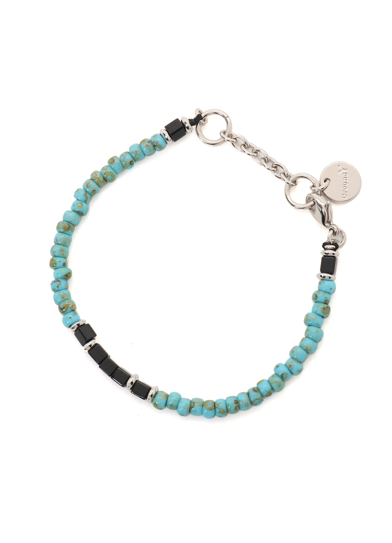 GLASS & BRASS BEAD BRACELET B