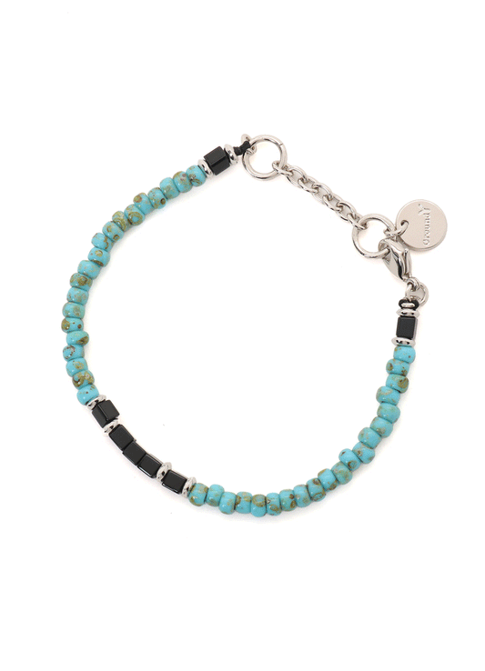 GLASS & BRASS BEAD BRACELET B