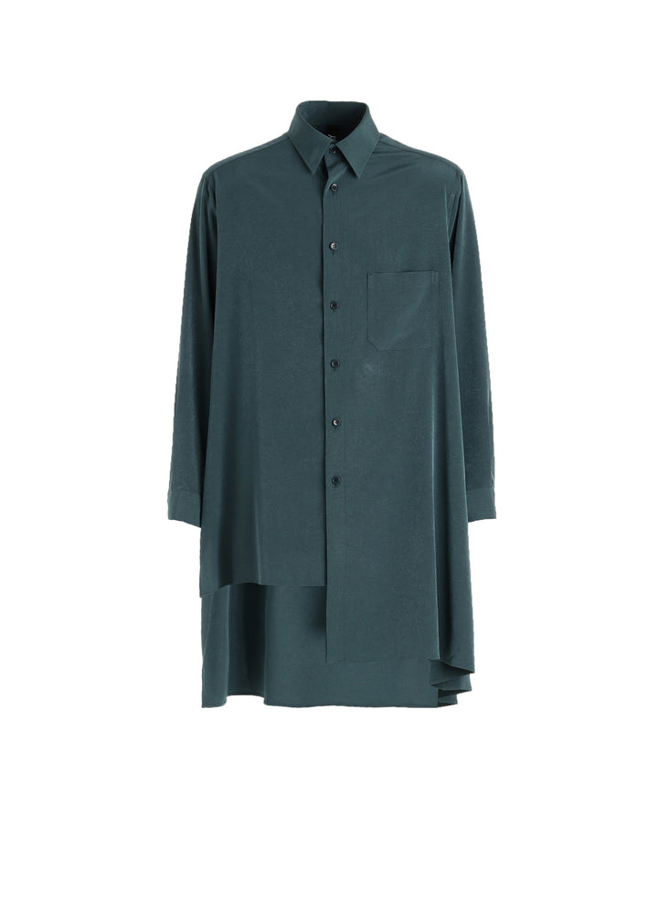 CREPE de CHINE LEFT DRAPE SHIRT