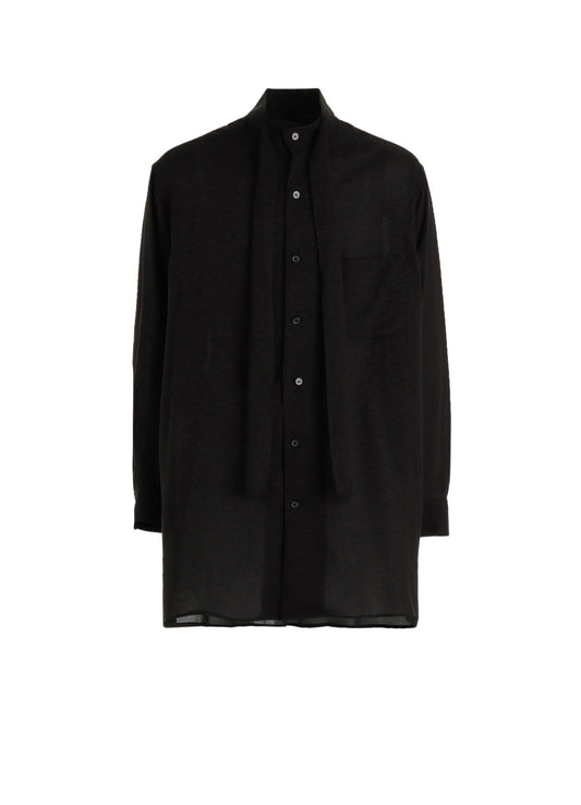 CELLULOSE LAWN BOW-TIE COLLAR SHIRT
