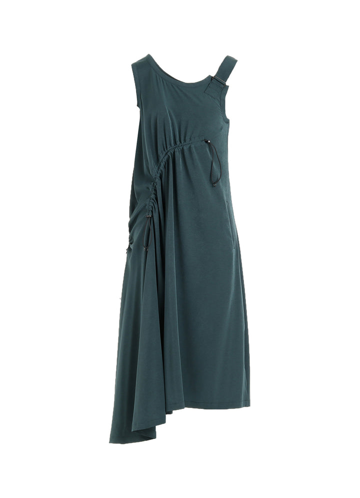 CREPE de CHINE ASYMMETRY DRAWCORD DRESS