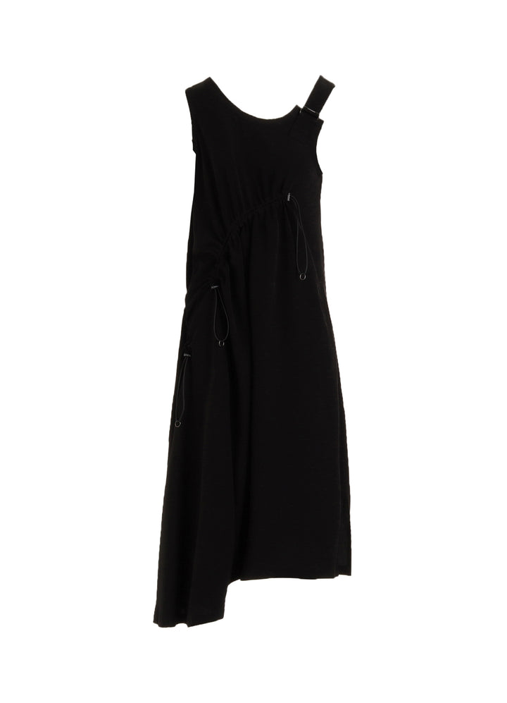 CREPE de CHINE ASYMMETRY DRAWCORD DRESS