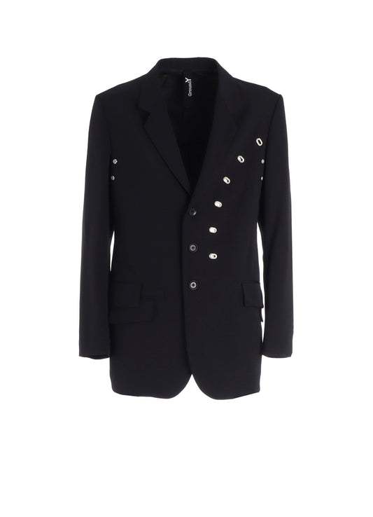 WOOL GABARDINE JACKET WITH EYELETS