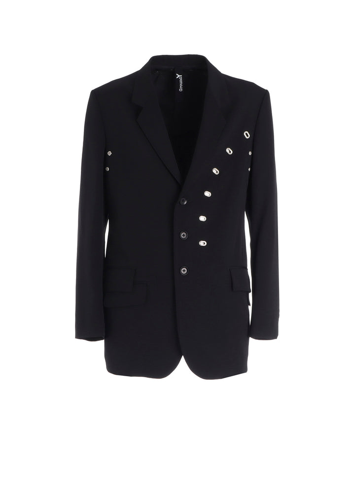 WOOL GABARDINE JACKET WITH EYELETS