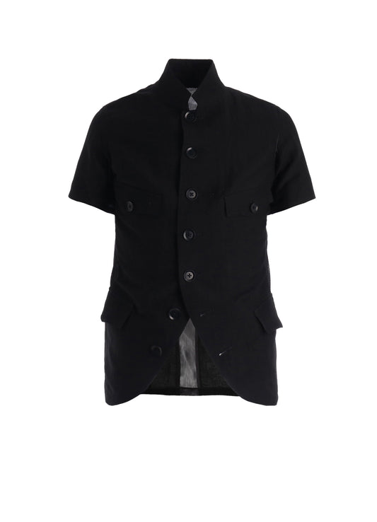 CUPRO/LINEN GABARDINE WOMEN’S SHORT SLEEVE JACKET