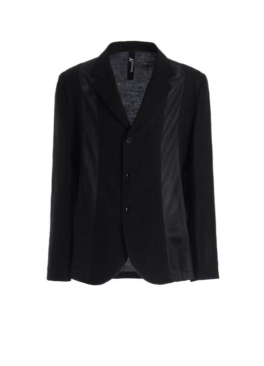 CUPRO/LINEN GABARDINE PANEL JACKET