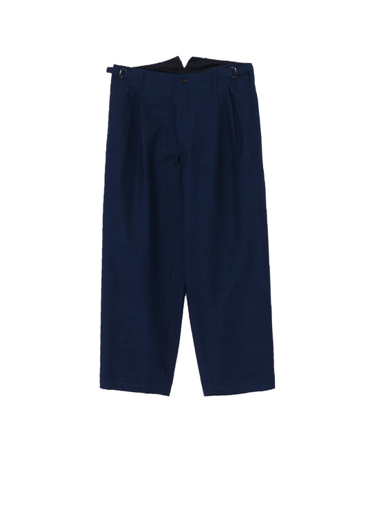 COTTON INDIGO TWILL 2-TUCK PANTS