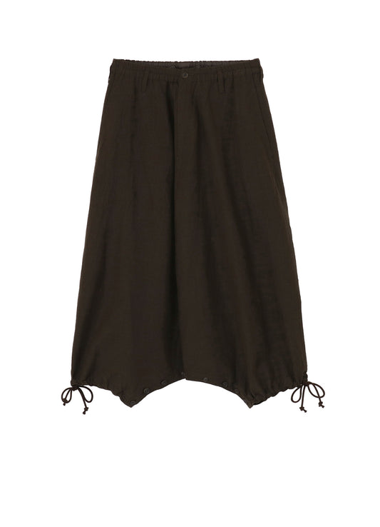 COTTON WOOL FLAX BROAD INSEAM BUTTON SAROUEL PANTS