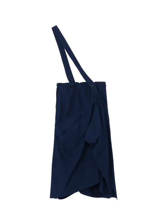 COTTON INDIGO TWILL SQUARE SKIRT