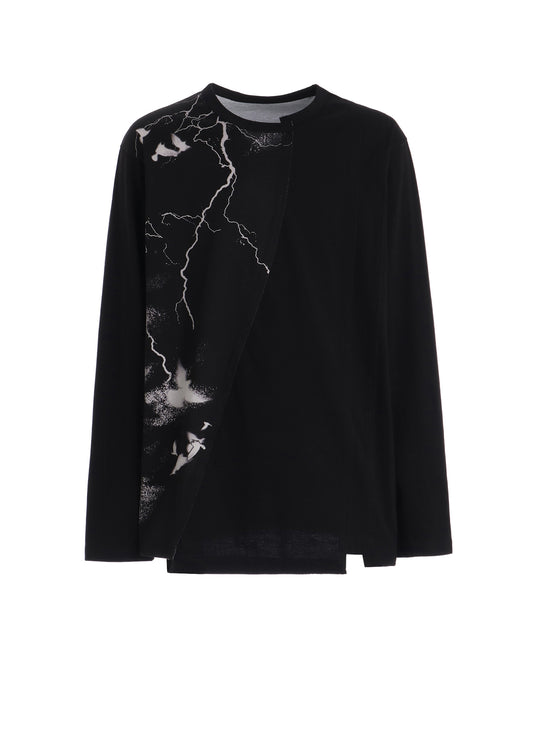 CROW PRINT COTTON JERSEY LONG SLEEVE T