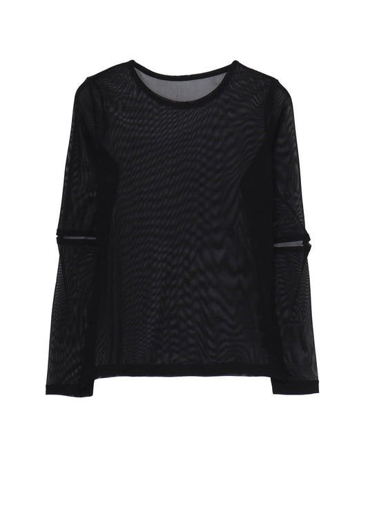 SOFT TULLE ELBOW CUT-OUT TOP
