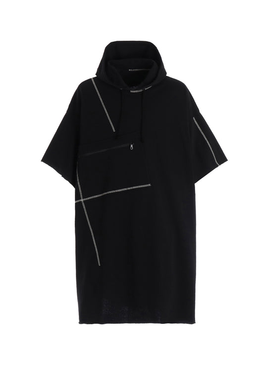 SLUB JERSEY LONG HOODIE WITH CHEST POCKET