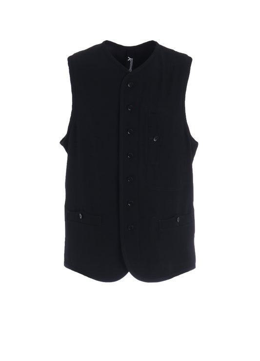 WOOL GABARDINE PIPING VEST