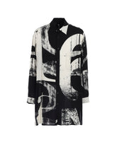 RAYON PRINT  NUMBER PATTERN LONG SHIRT