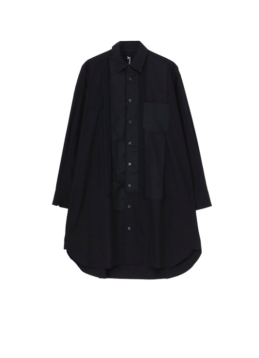 SWITCHING MATERIAL FRONT PANAL STANDARD BLACK SHIRT