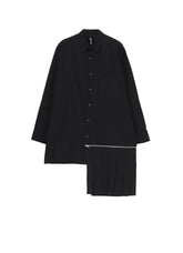 COTTON BROAD LEFT HEM PLEATED SHIRT