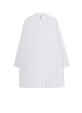 COTTON BROAD BACK HEM PLEATED SHIRT