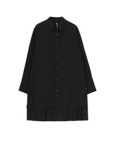COTTON BROAD BACK HEM PLEATED SHIRT