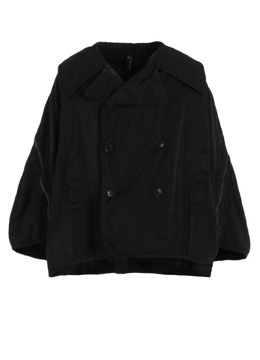 PRODUCT DYED NYLON TEILL+POLYESTER TAFTA SHORT LENGTH BIG SLEEVE DOUBLE COAT