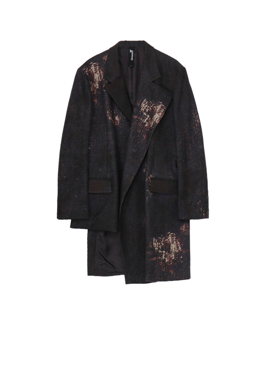 FLANNEL FLORAL PATTERN ASYMMETRY JACKET