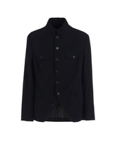 WOOL GABARDINE MEN STAND COLLAR JACKET