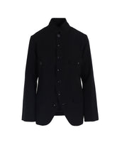 WOOL GABARDINE LADY STAND COLLAR JACKET