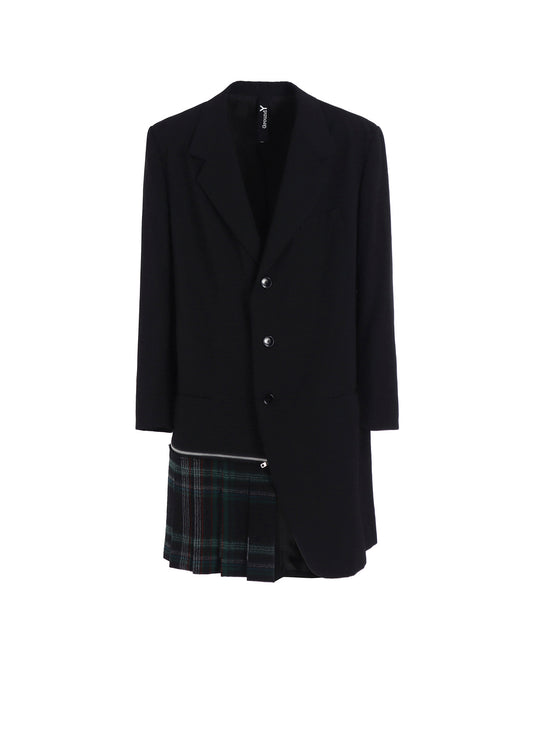 W/GABARDINE DOUBLE GAUZE  RIGHT PLEATED JACKET