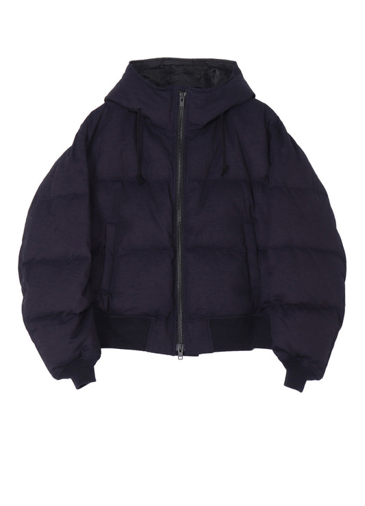IND TWILL + NY TAFETTA DOWN HOODED BLOUSON