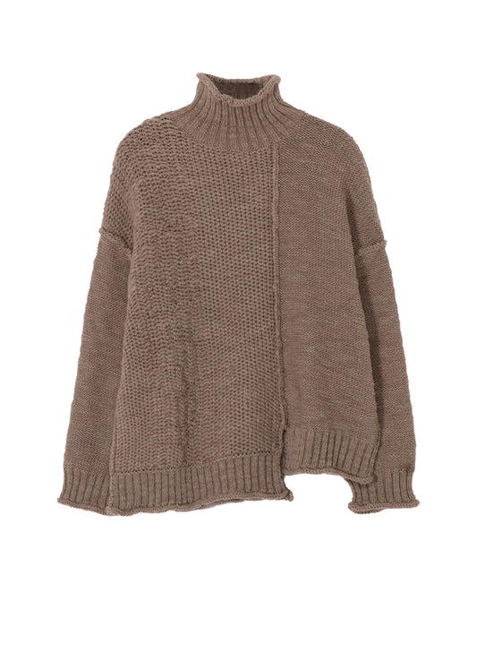 ROVING SLUB WOOL UNBALANCE TURTLENECK