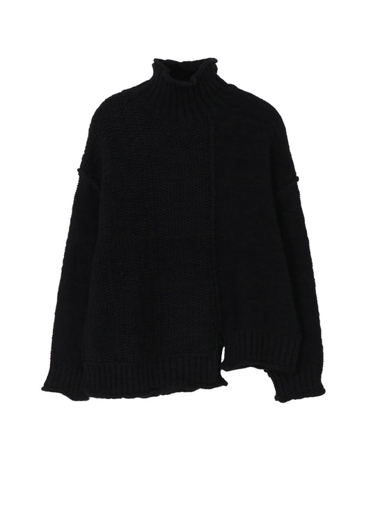 ROVING SLUB WOOL UNBALANCE TURTLENECK